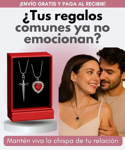 Cadenas Pareja Corazón con Espada / Daga